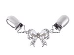 Broche/cardigan lukker - sølv med perlesløjfe